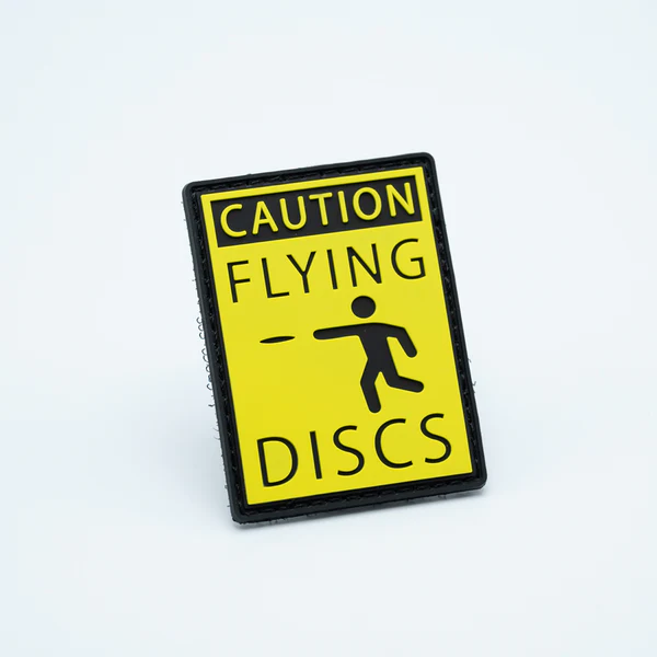 BouncebackDG PVC patch Caution flying discs